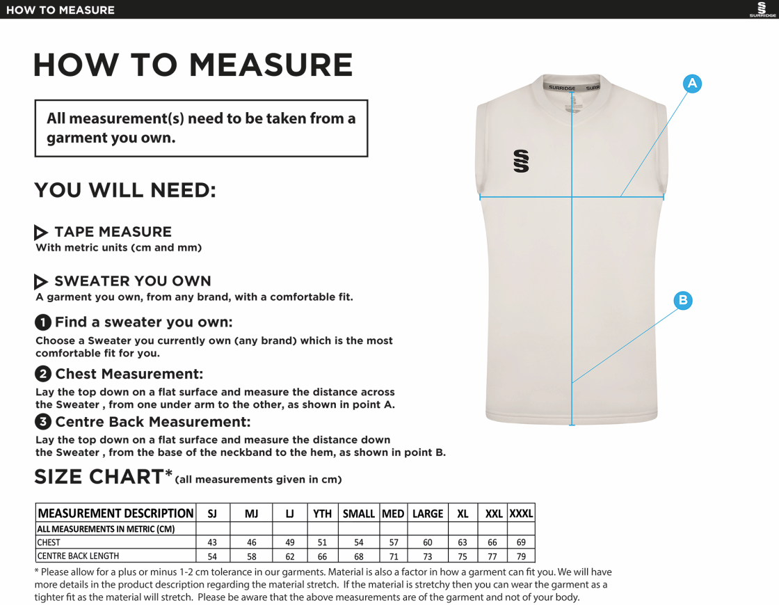 GLASTONBURY CC BLAST SLEEVELESS SWEATER - Ivory - Size Guide