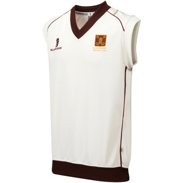 GLASTONBURY CC Curve Sleeveless Sweater Maroon Trim