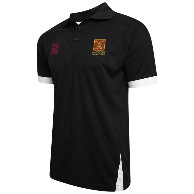 glastonbury cc Fuse Polo Shirt : Black /  White JUNIORS