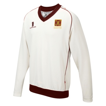 GLASTONBURY CC Curve Long Sleeve Sweater Maroon Trim