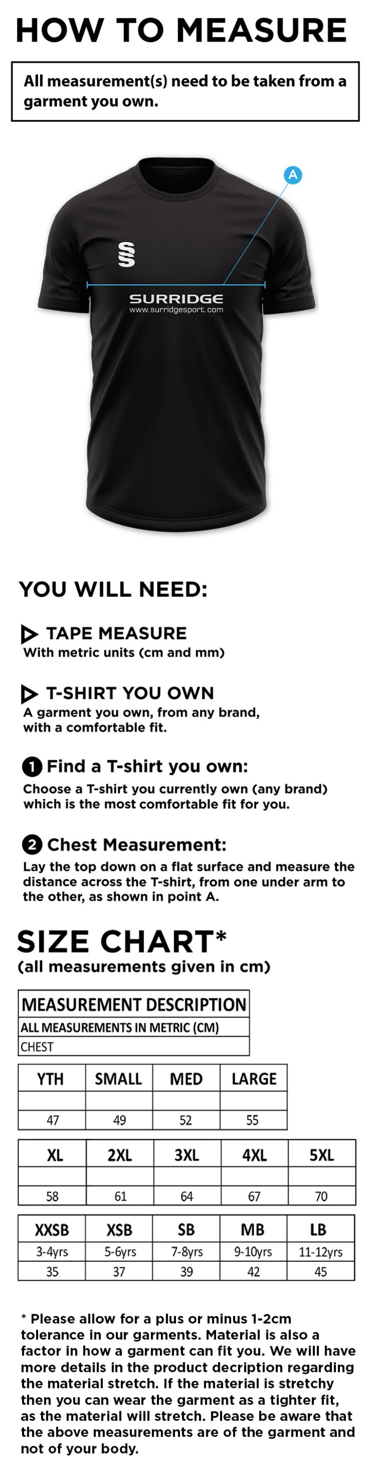 GLASTONBURY CC Dual Gym T-shirt : Navy Melange - Size Guide